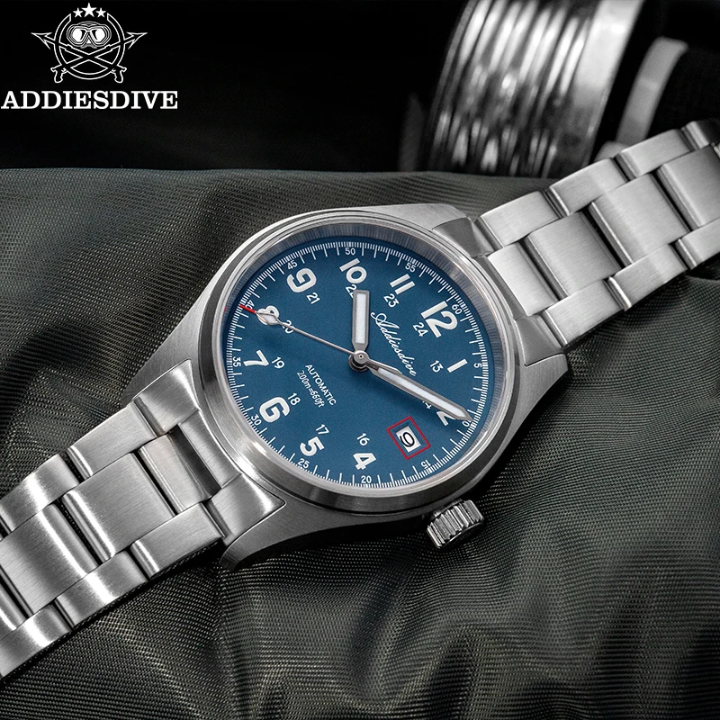 ADDIESDIVE Men Watch Sapphire Glass BGW9 Super Luminous 20Bar Waterproof 316L Steel NH35A Vintage Automatic Mechanical Watch