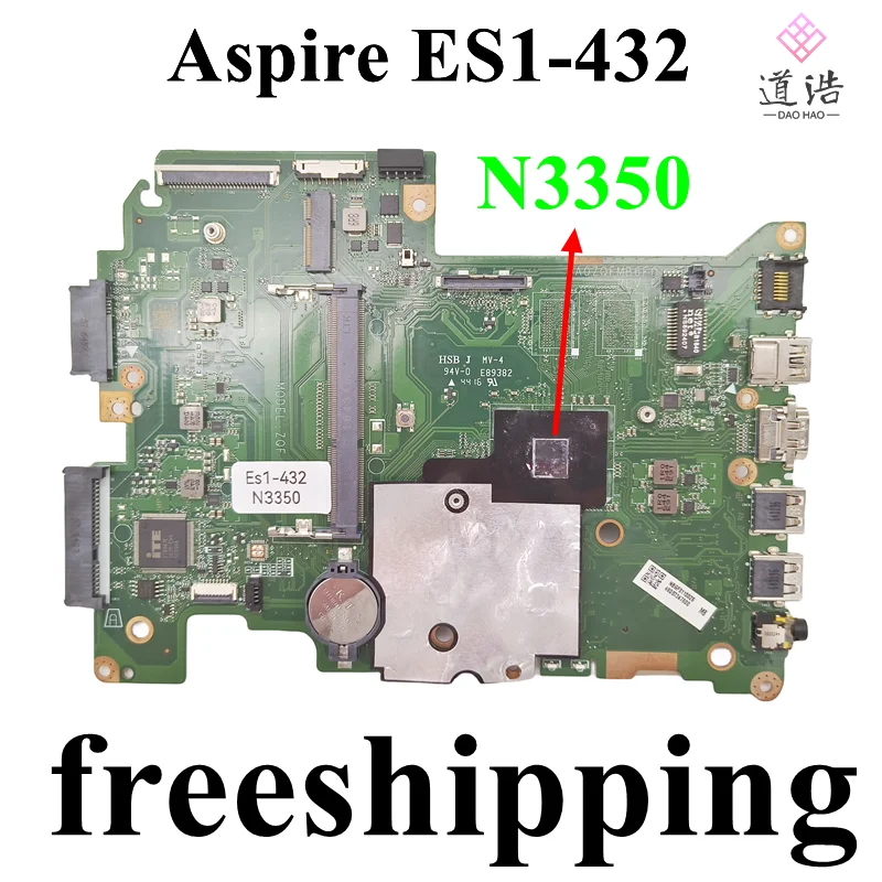 

DA0ZQFMB6F0For Acer Aspire ES1-432 Laptop Motherboard NBGFS11002 NBGGM11005 N3350 CPU Mainboard 100% Tested Fully Work