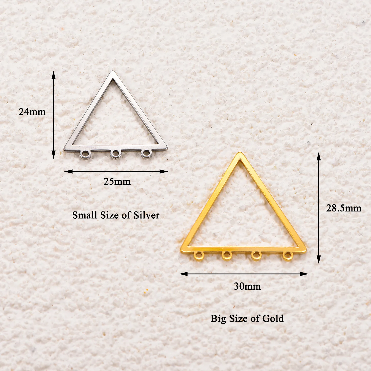 10 Stück geometrische Edelstahl-Dreieck-Ohrring-Accessoires, Charms, Rahmen, wasserdicht, DIY-Ohrring-Schmuckzubehör – Detail 2