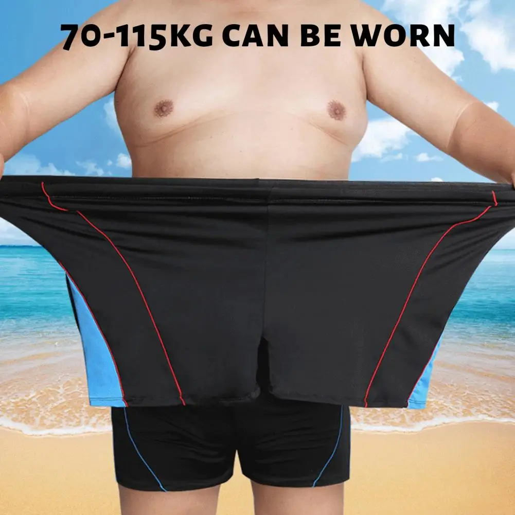 Men Swimming Trunks Drawstring Elastic Waist Quick Dry Slim Fit Plus Size Bathing Boxers Surfing Water Sports Swimming Shorts