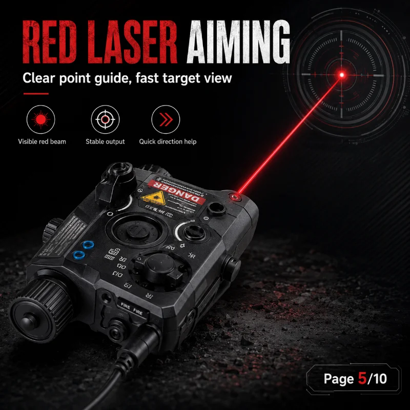 20mm Standard Rail Alloy PEQ-15 Multimode Lighting Indicator Adjustable Hobby Model Decoration Module