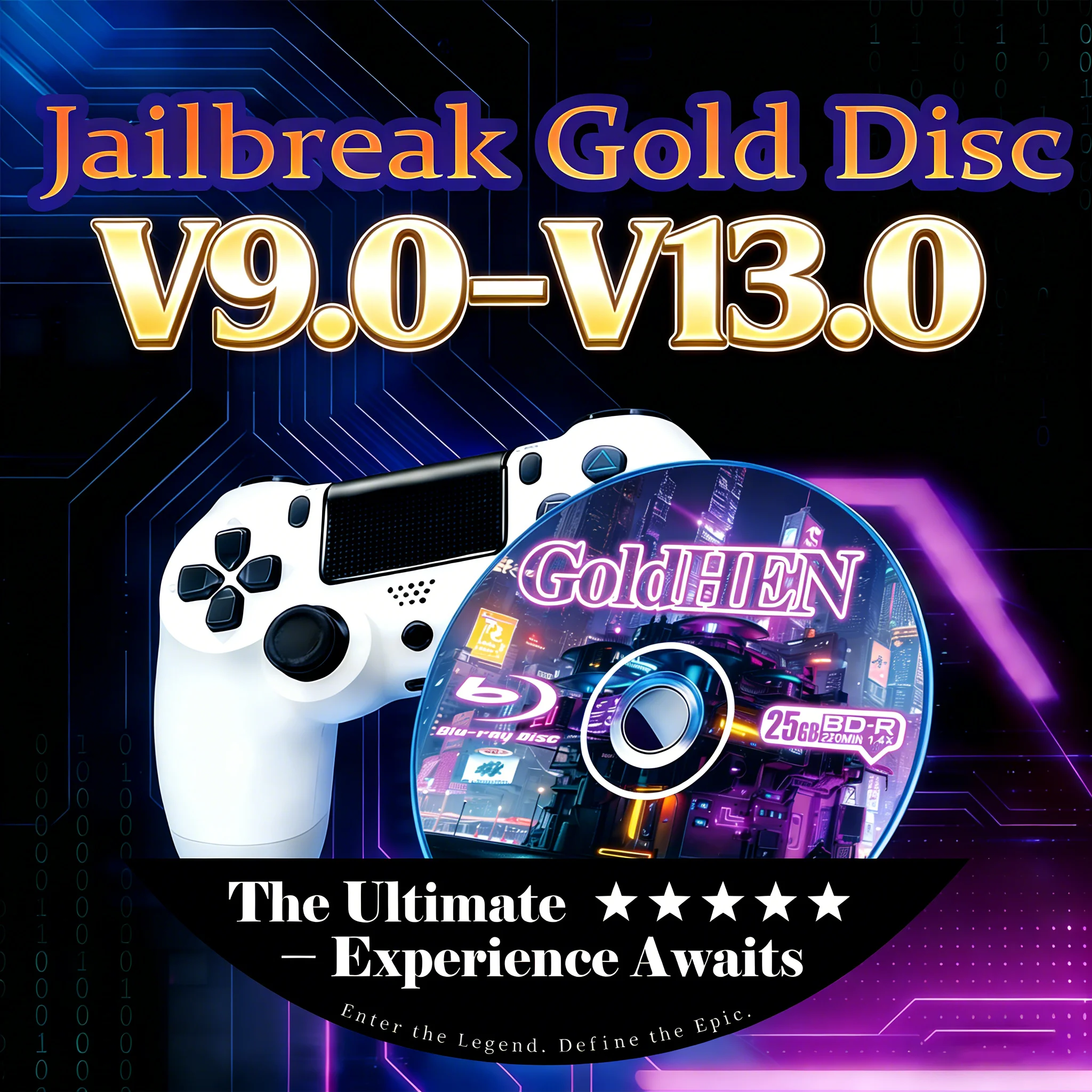 Ultimate GoldHEN18.9 para Ps4, Disco de Jailbreak V9.0–13.0, Herramienta de Arranque con un Clic, Disco de Jailbreak