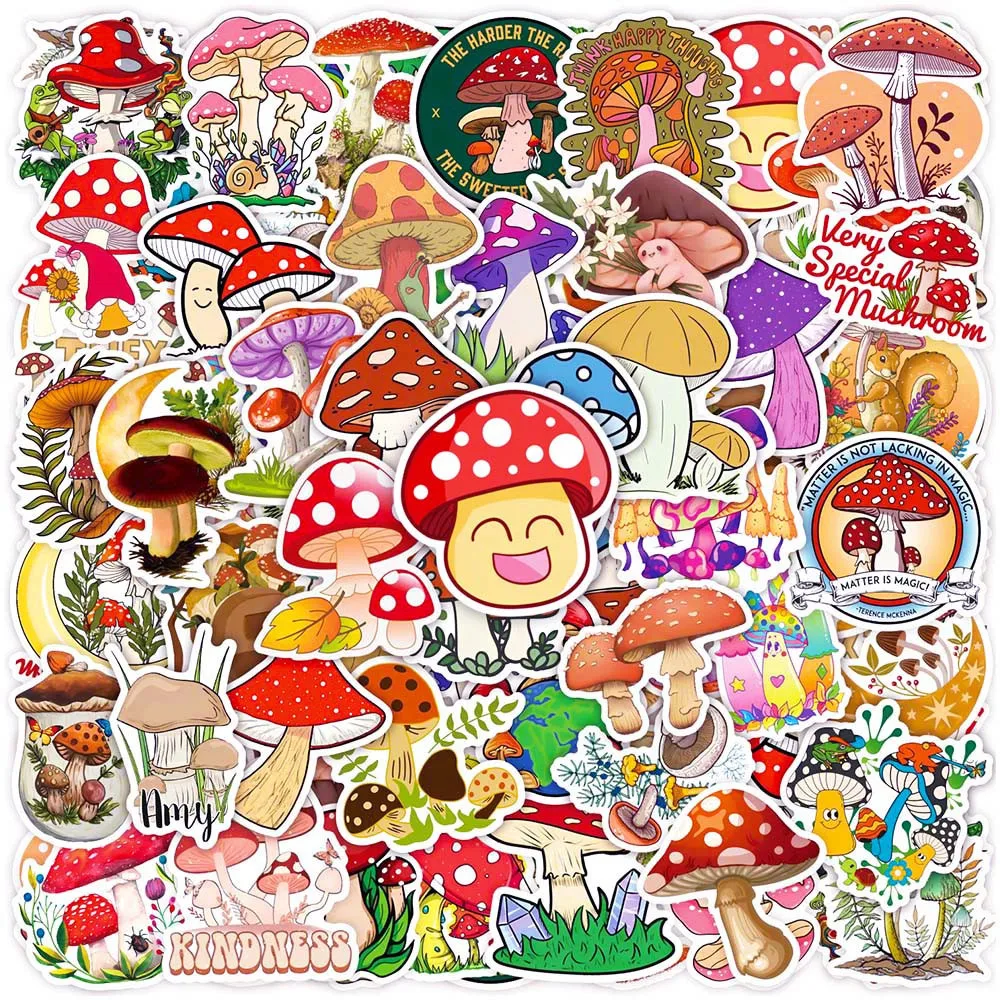 

10/30/50pcs Retro Mushroom Cartoon Graffiti Sticker Funny Laptop Helmet Car Scooter Waterproof Decoration Children's Sticker