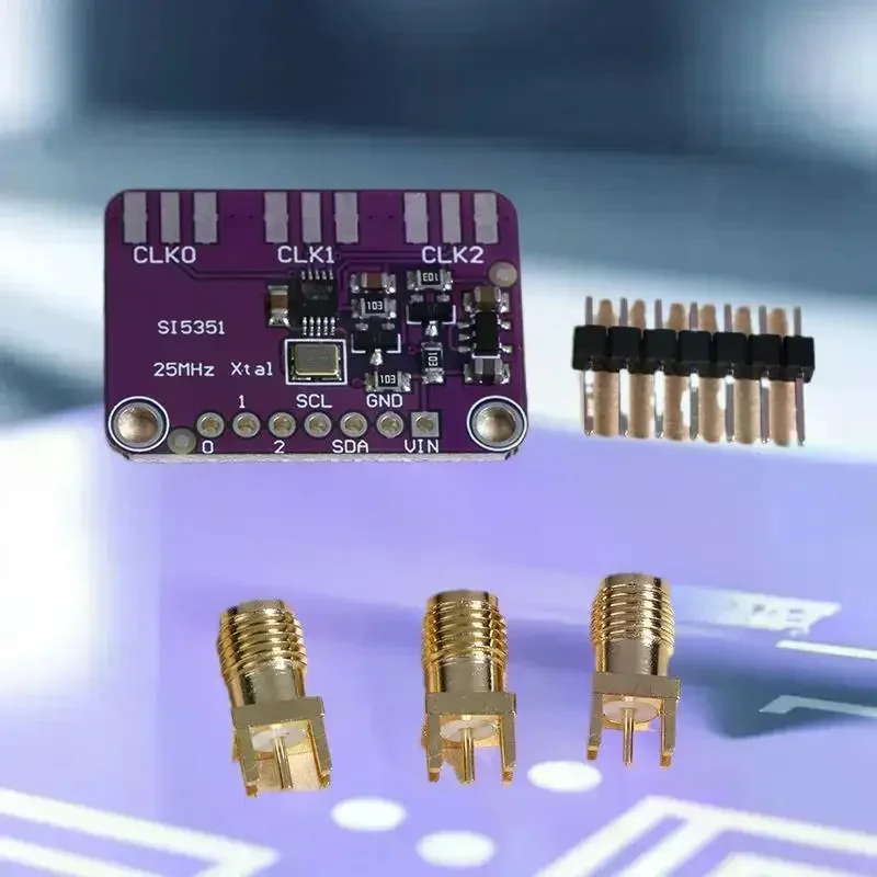 DC 3V-5V Si5351A Clock Generator Module, High Precision Frequencies 8KHz to 160MHz, I2C Compatible