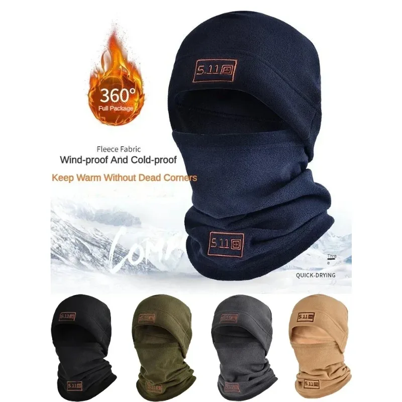 

Thermal Fleece Balaclava Men Hat Neck Warmer Hiking Scarf Waterproof Hunting Cycling Hat Hooded Neck Snowboard Face Mask，Winter