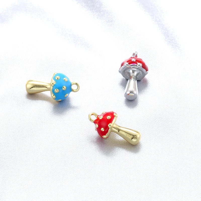 ZHUKOU эмаль капельное масло нежный маленький кулон в виде гриба браслет ожерелье ювелирные аксессуары ручной работы: VD1827