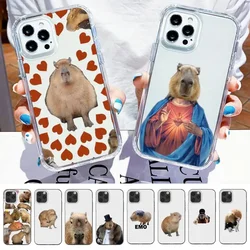 Cute Capybara Phone Case For iPhone 16 15 14 13 12 11 Pro Max Mini X Xs XR 7 8 Plus SE 2020 Transparent Case