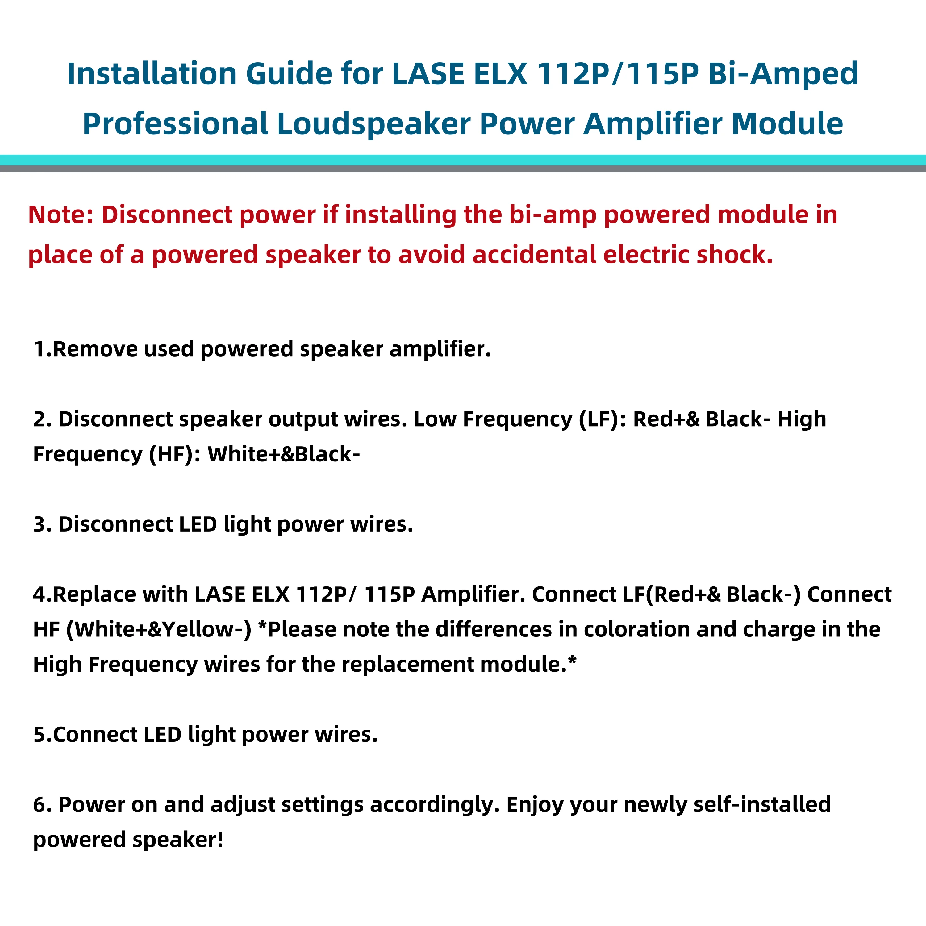 بديل لوحدة مضخم الصوت الكهربائي لمكبر الصوت EV ELX112P/115P مع DSP