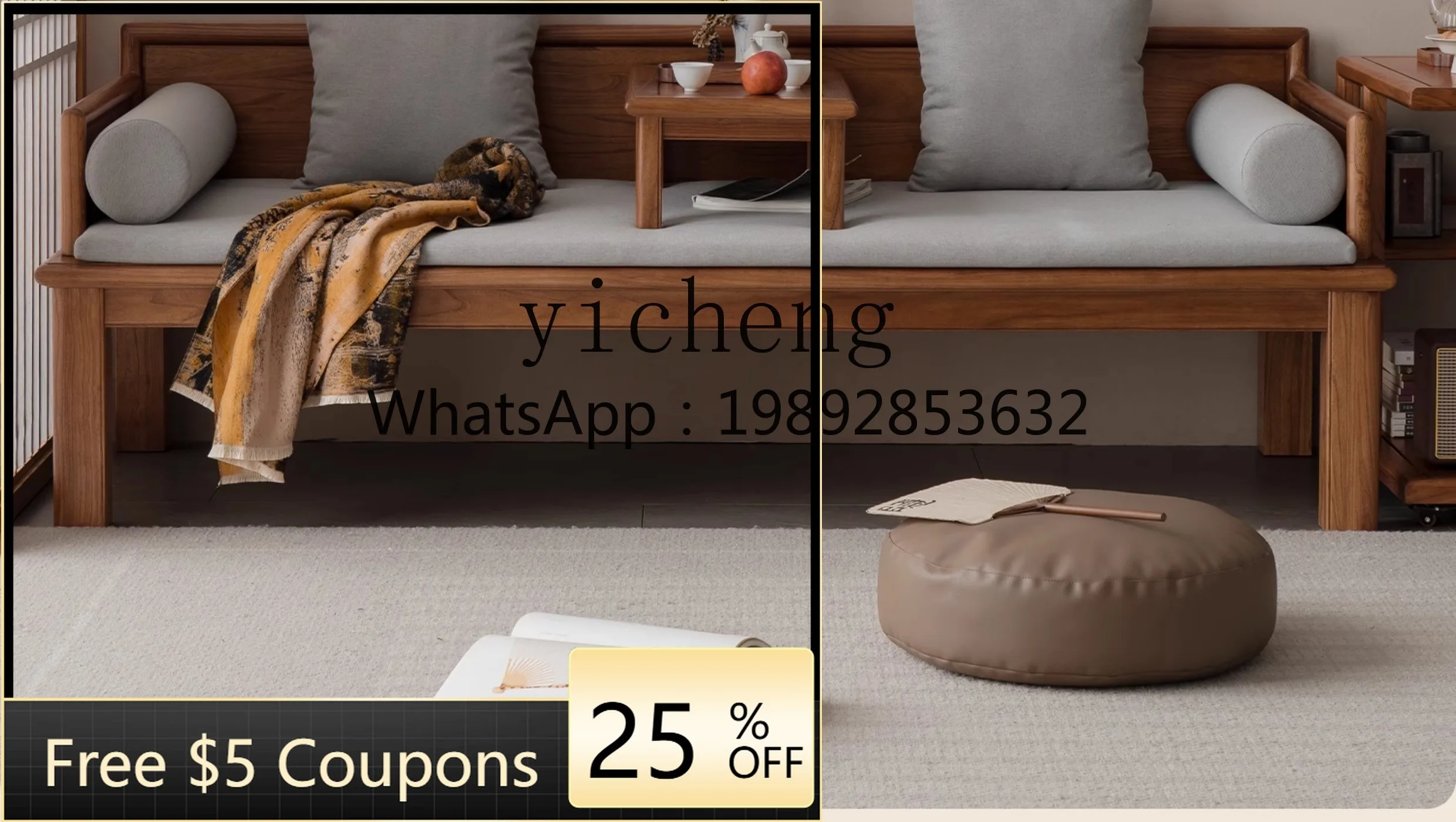 FF  new Chinese solid wood push-pull bed old elm dual-purpose living room small apartment Chinese sofa bed