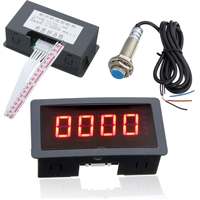 4 Digital LED Blue Green Tachometer Gauge RPM Speed Meter+Hall Proximity Switch Sensor NPN Accessories Tachomete Sets