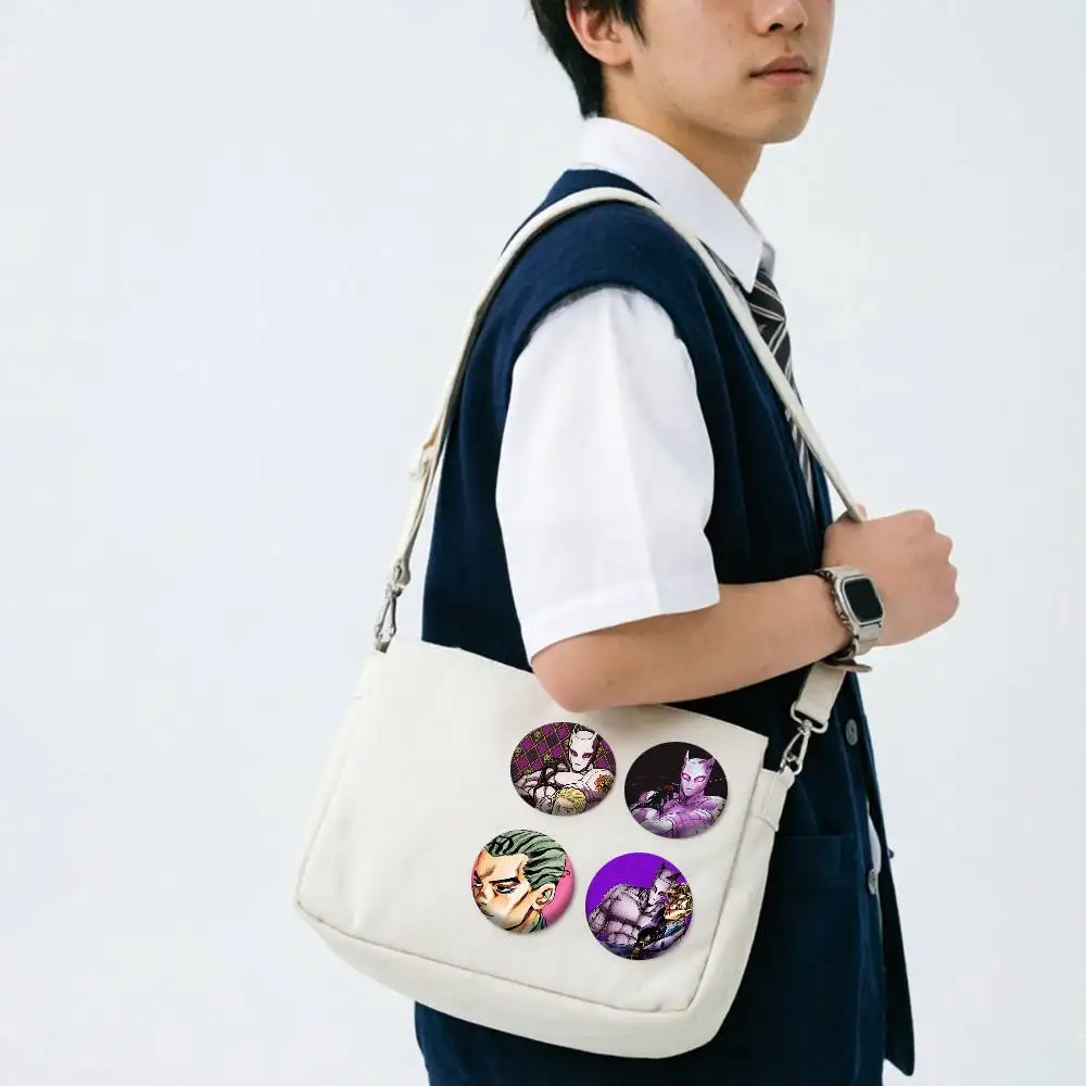 JoJos Bizarre Adventure Yoshikage Kira 25 32 44 58 75mm Badges Personalized Round Brooches Pins Accessory Gift