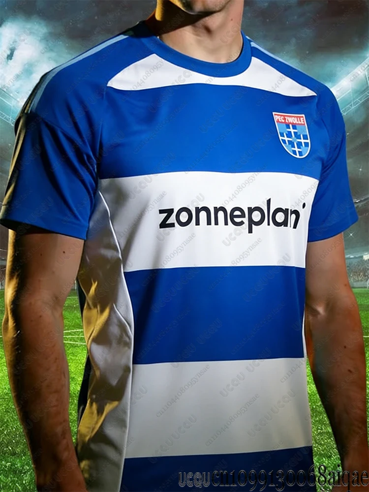 Zomer Nieuwe Heren Voetbalshirts Snel Droogende Fiets Shirts Nederland PEC Zwolle 25-26 Thuis Tenue Volwassenen/Kinderen Team Uniform