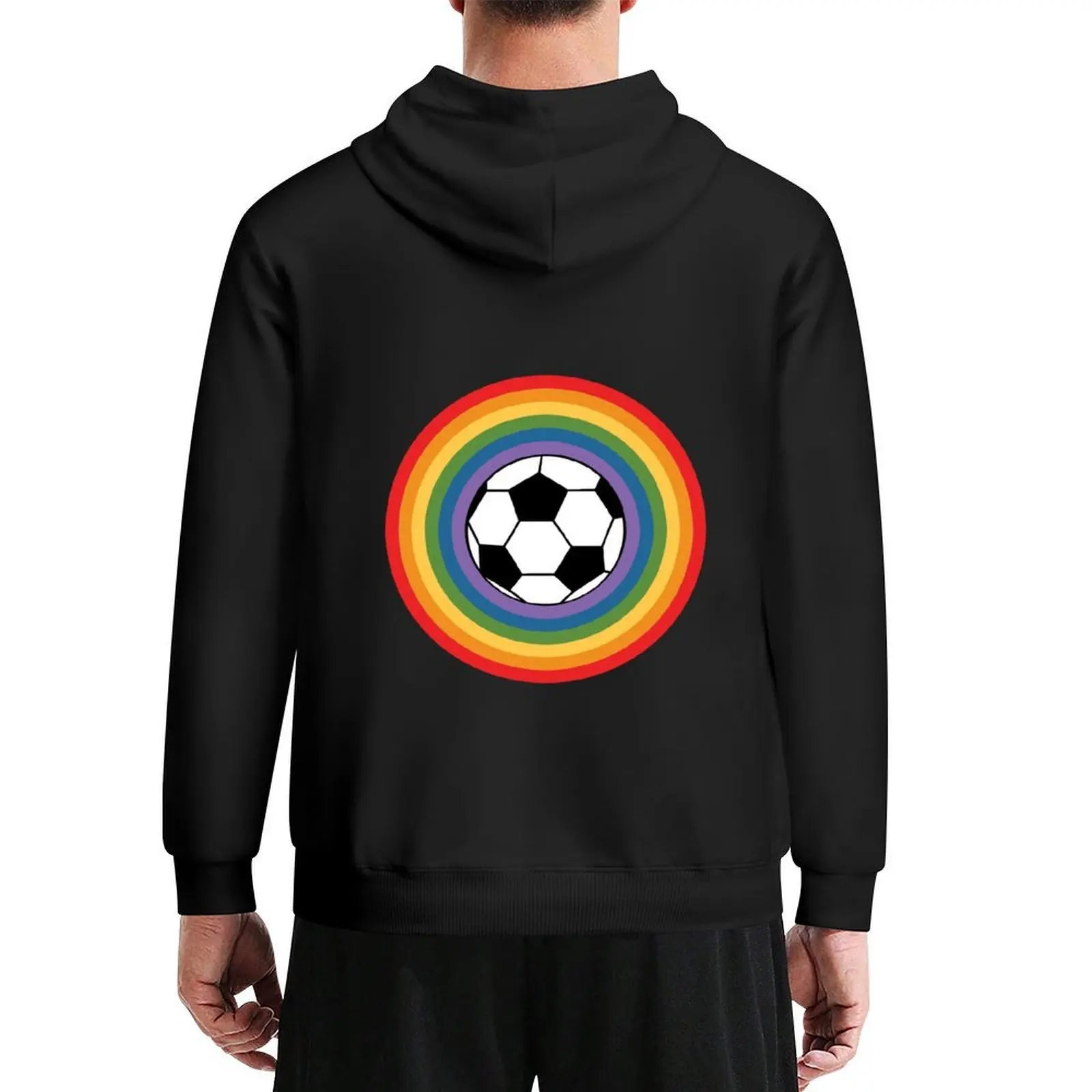 soccer ball and rainbow Hoodie men's sweat-shirt set mens designer clothes men clothing men's autumn clothes japanese hoodie
