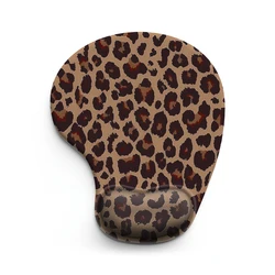 1pc Leopard Spot Pattern Wrist Mouse Pad Ergonomic Soft Anti-Slip Wrist Rest Support Mat Computer Mouse Pad For Office PC