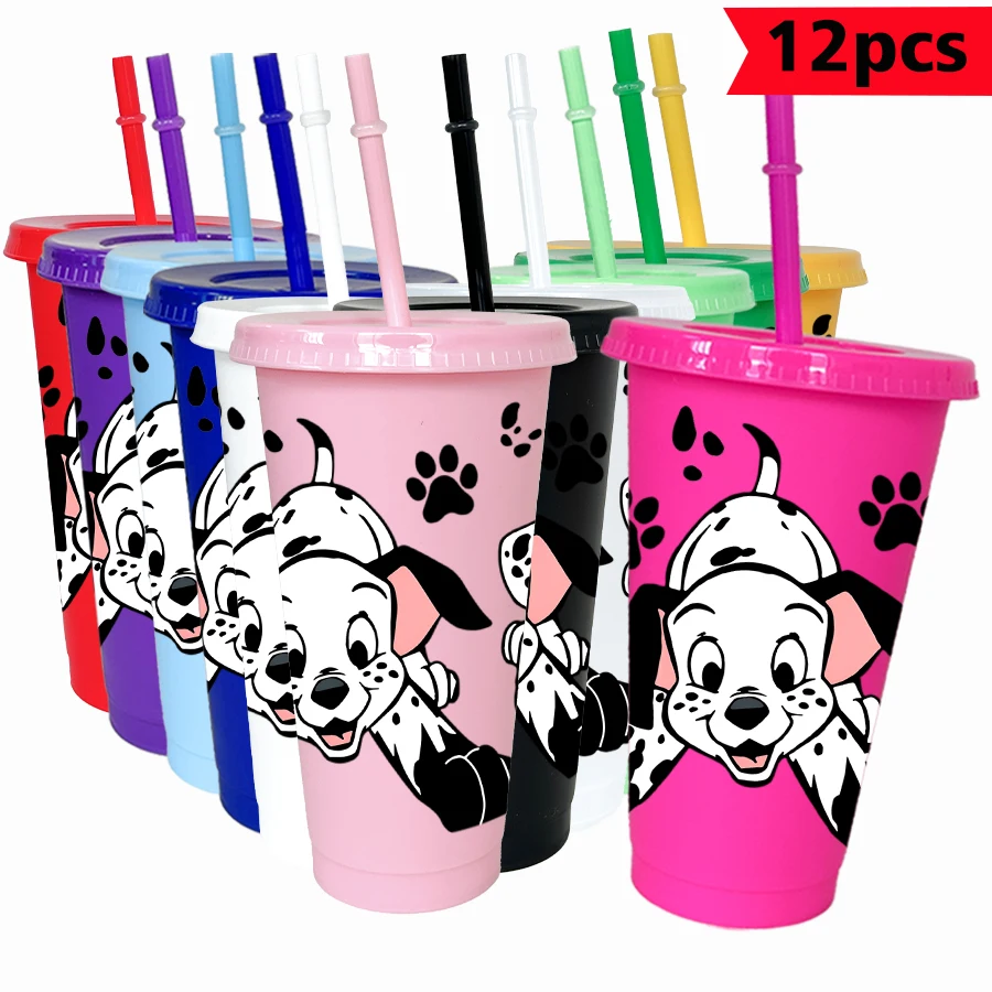 

12PCS/pack Disney, cartoon dog, paw print 26oz multi-color plastic water cup party drink set birthday/back to school gift