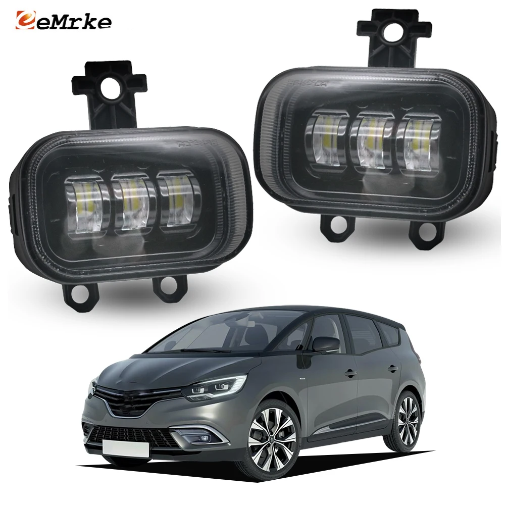 

For Renault Scenic 4 2021 2022 40W LED Fog Lights Front Head Lamp w/ Lens 12V DRL High Power Replace Factory White / Yellow