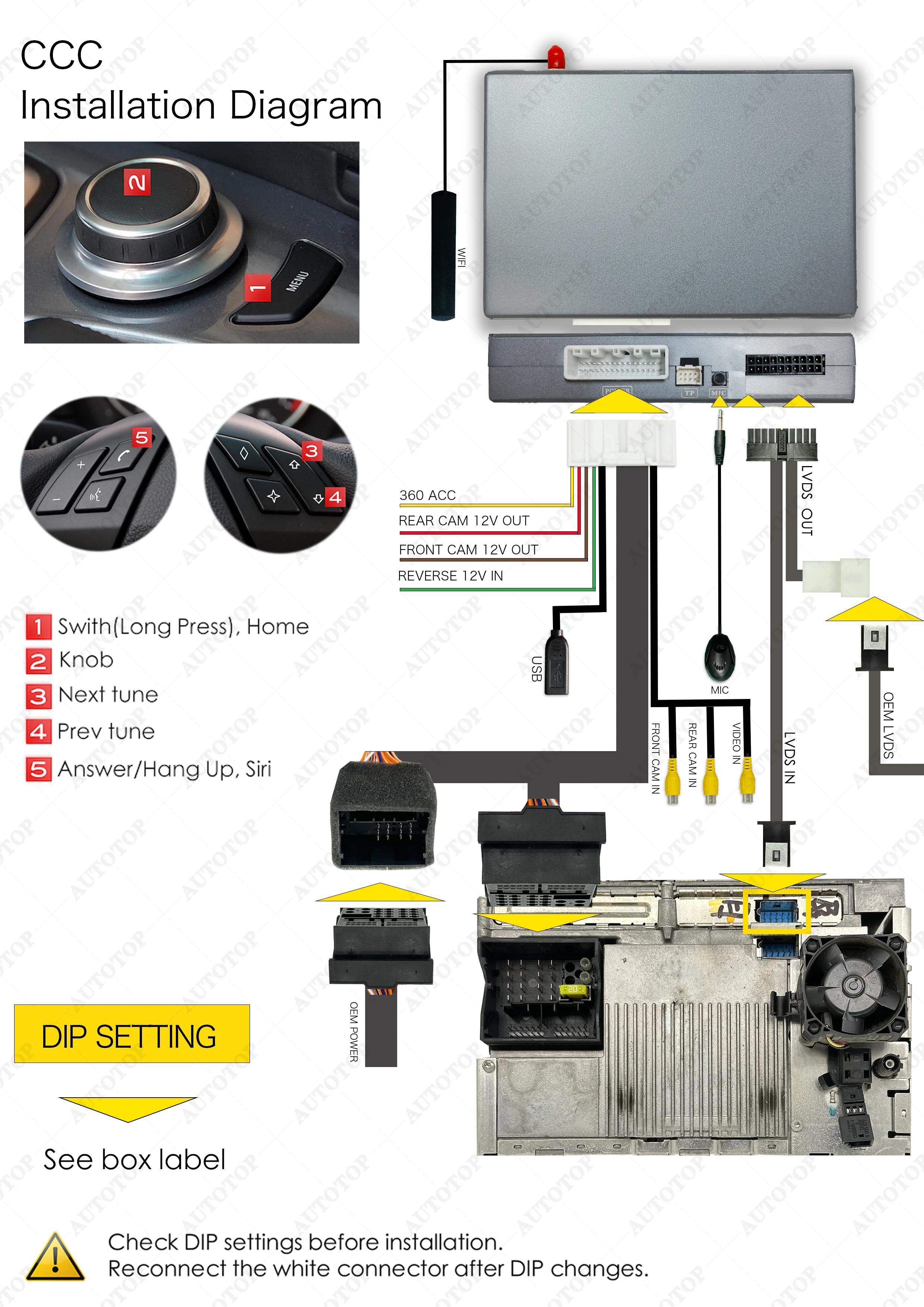 AUTOTOP CarPlay Android Auto Decoder Box für BMW Mini R55 R56 R57 R58 R59 R60 R61 F54 F55 Clubman Countryman Hardtop John CCC CIC NBT EVO BIS System – Detail 9