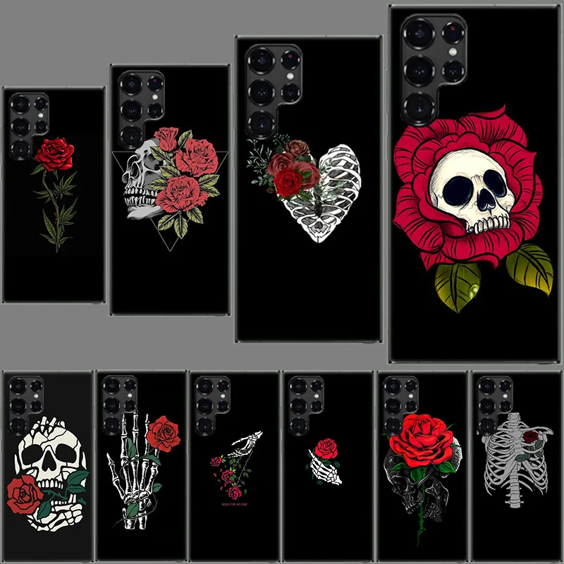 Bright Red Roses Flowers Phone Case For Samsung Galaxy S24 S23 S21 S20 FE S22 S26 Ultra S25 Edge S10 Plus Cover Clear TPU Capa S