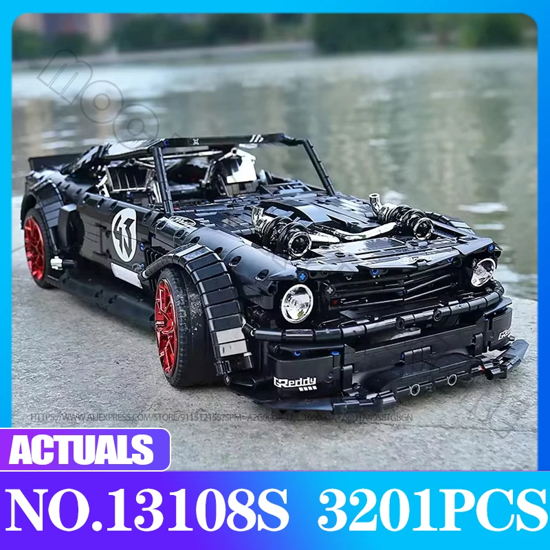 MOULD KING High-Tech Power Champions Mustang V2 Rcaing Car Model 13108S Hoonicorn Building Block Brick Children MOC Toys Gifts