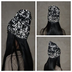 2023 Fantasy Reflective Beanies for Women Thick Warm Winter Hat Fashion Female Bonnet Skull Caps Shiny Ladies Knitted Hats Gorro