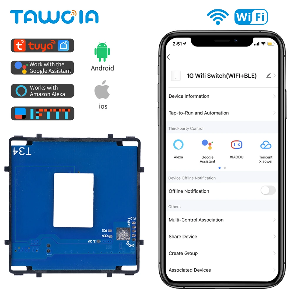 

Английская, европейская, RU основа для сенсорного выключателя Wi-Fi, функция 1/2/3 кнопочного управления через приложение, умный настенный светильник, диммер, переключатель для штор без панели