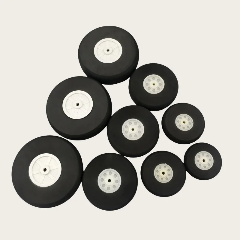 1Pair RC Airplane Wheels High Density Sponge Tire Multiple Sizes for Model Planes 25*2.1/30*2.1/35*2.1/40*3.1/50*3.1/60*3.1/80*4