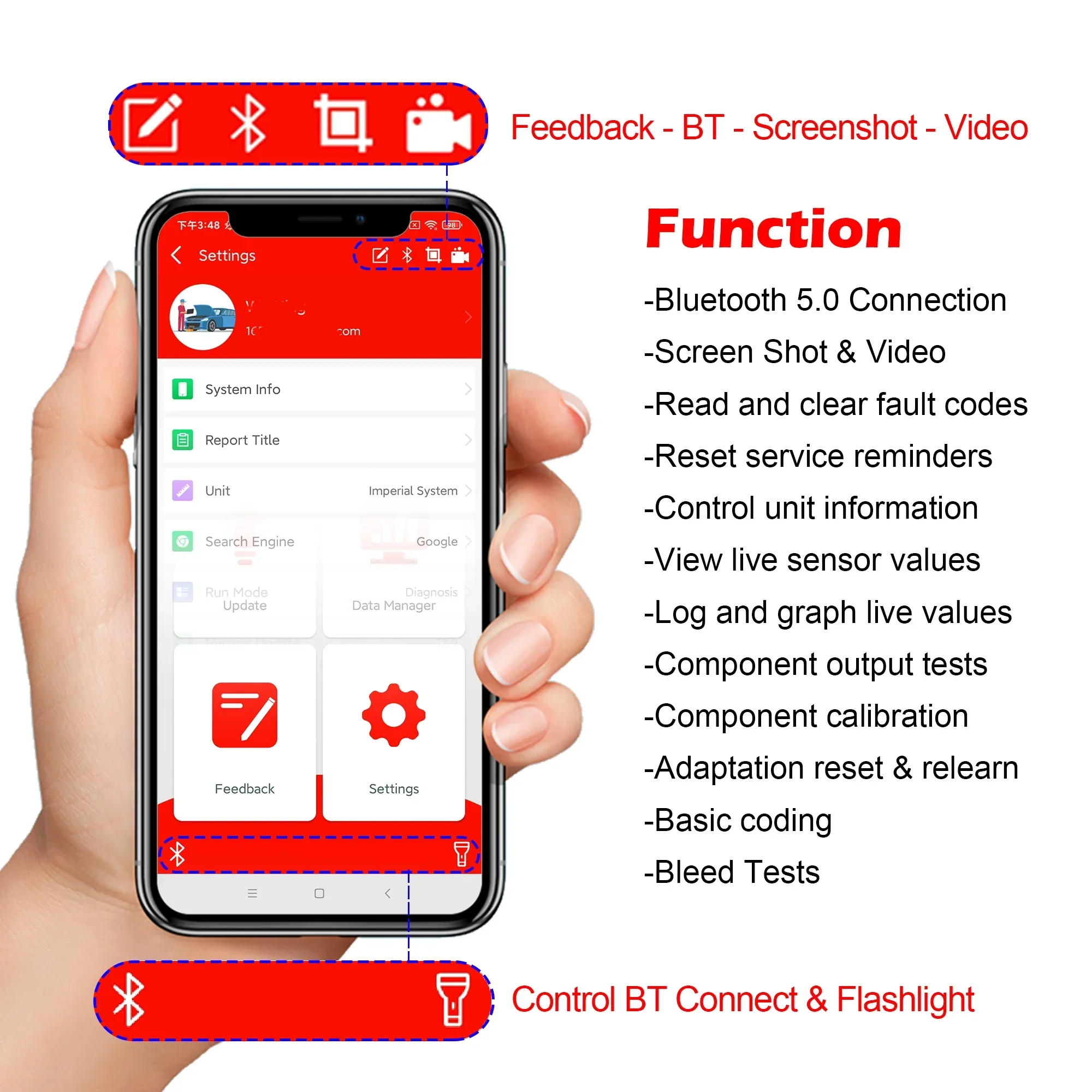 WOYO CTB008 For BMW Motorcycle BT5.0 OBD2 Diagnostic Tools Read Clean Code Reset Service Interval ABS Tester Throttle Matching