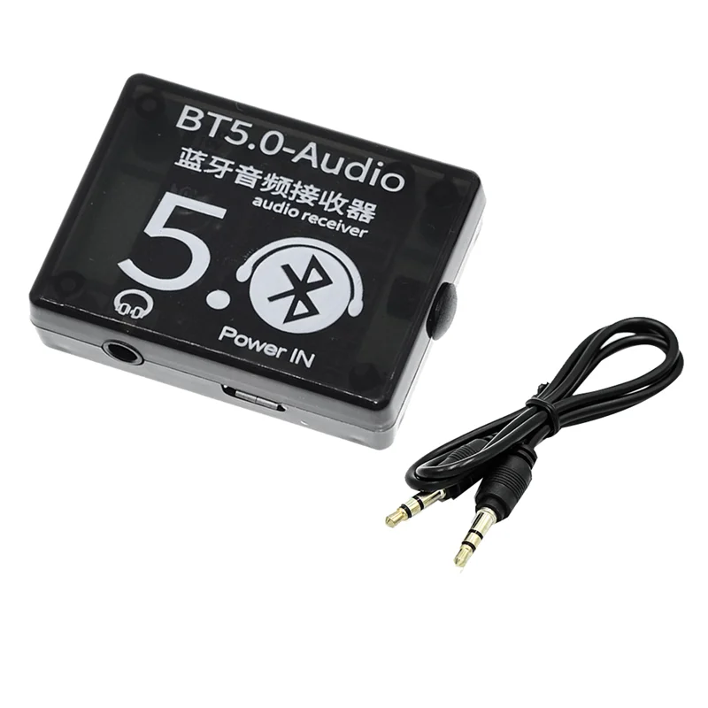 B03B-BT5.0 Audio Receiver MP3 Bluetooth Decoder Lossless Car Speaker Audio Amplifier Board with Case+AUX Audio Cable DC3.7-5V