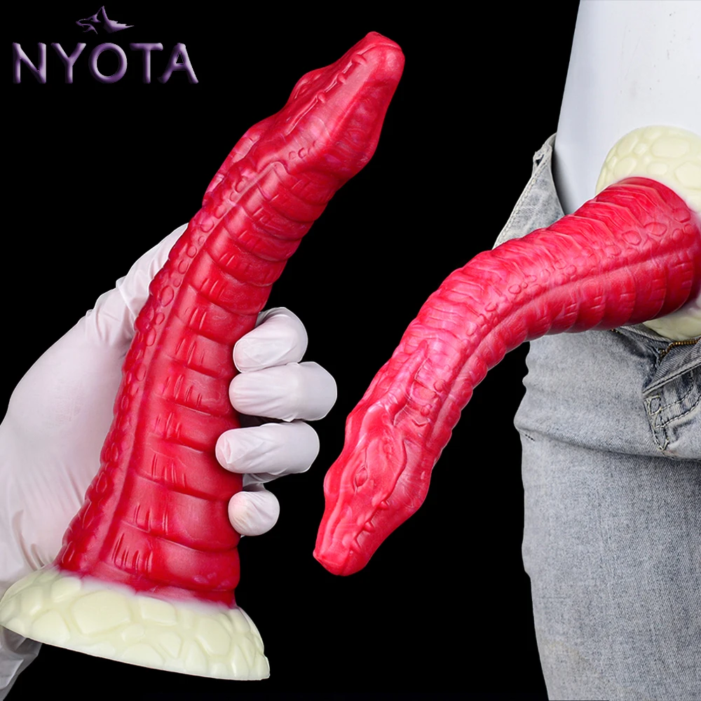 

NYOTA Fantasy Dragon Dildo Curved Butt Plug Animal Penis With Sucker Vagina Prostate Massager Female Masturbator Anal Sex Toys