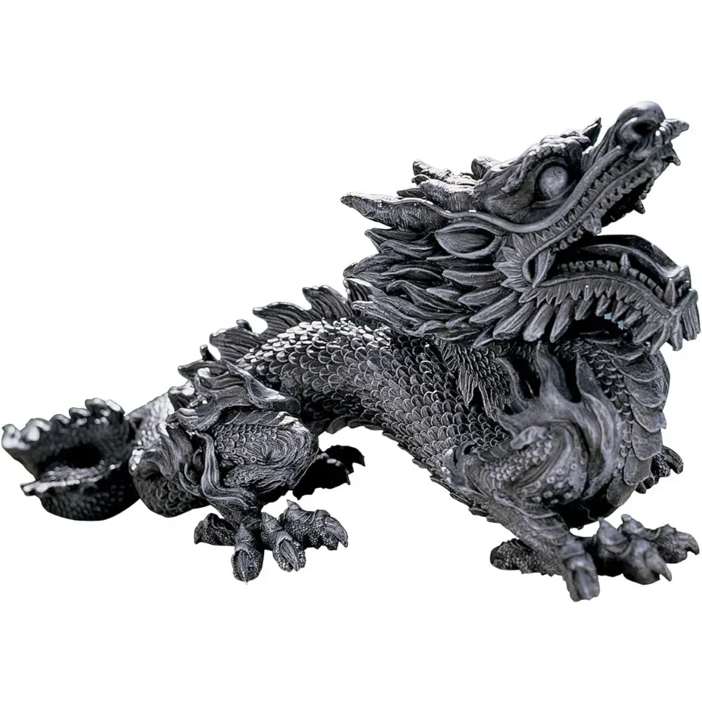 CL2840 Benevolent Dragon Asian Garden Statue Sculptures & Figurine Gray Stone FinishFreight Free Home Decoration Decorations