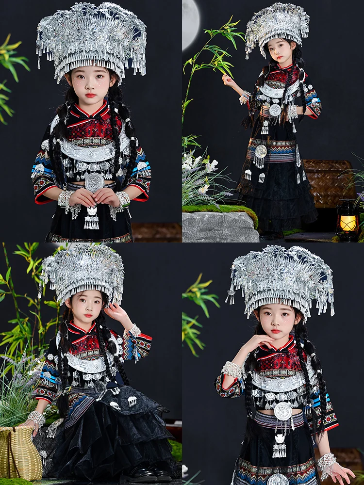 

Tee March Tee Ethnic Costume Children's Clothing Taizu Miaozi Performance Outfit Pure Polyester Material Online Exclusive