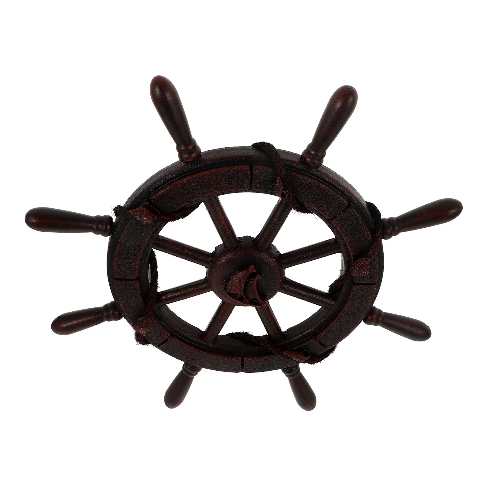 Mediterranean Ship Steering Wheel Wall Decor Rudder Ornament for Home Bar Coffee Shop Coastal Room Nautical Nursery
