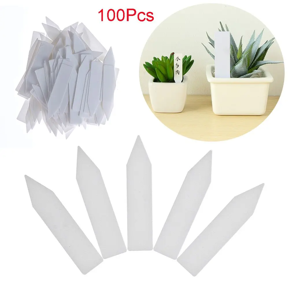 100Pcs Mini Plastic Plant Seed Label Pot Marker Nursery Garden Stake Tags Tool