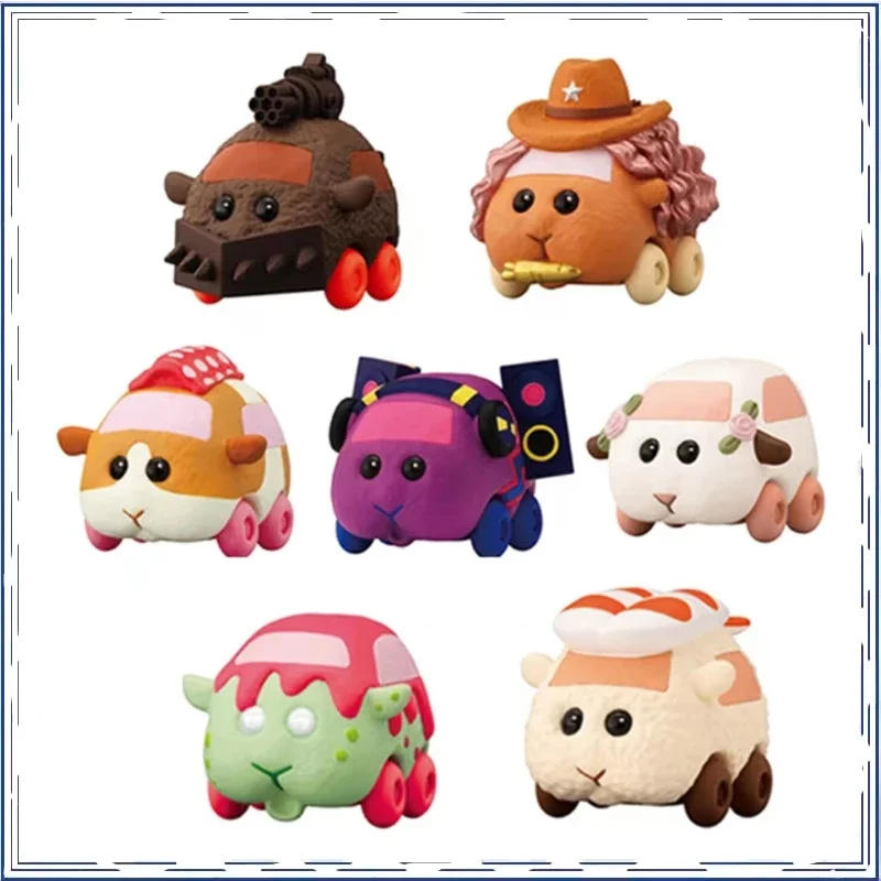 

BANDAI Anime Pui Pui Taxi DJ Police Ambulance Cowboy Rat Car Gifts for Children or Collection Genuine Action Figure Model Toys