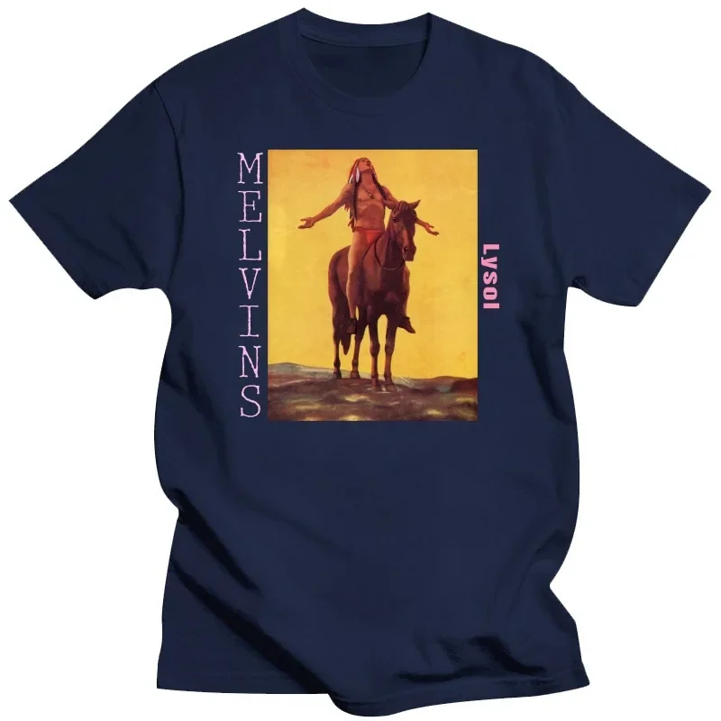 Neu the Melvins Lysol Rock Band Black T-Shirt Men's Breathable Crew Neck Stripe Pattern Casual Top for All Seasons