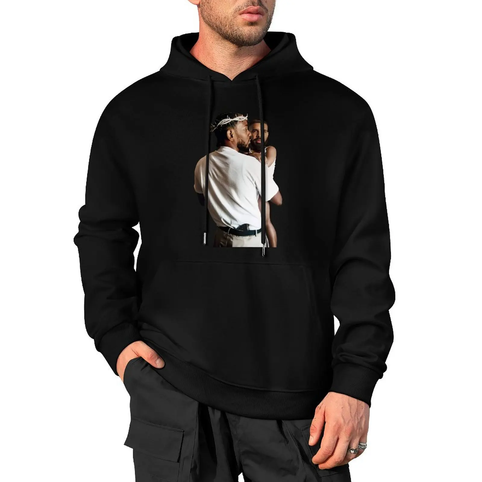 Kendrick Lamar Holding Baby Drake Pullover Hoodie men's sweat-shirt set blouse male clothes graphic t shirts men hoodies for men