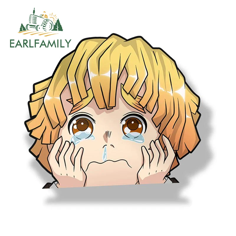 

EARLFAMILY 13 см x 11,8 см Zenitsu Cry Peeker автомобильные наклейки граффити аниме виниловые автомобильные аксессуары наклейка караван доска для серфинга мотоцикл
