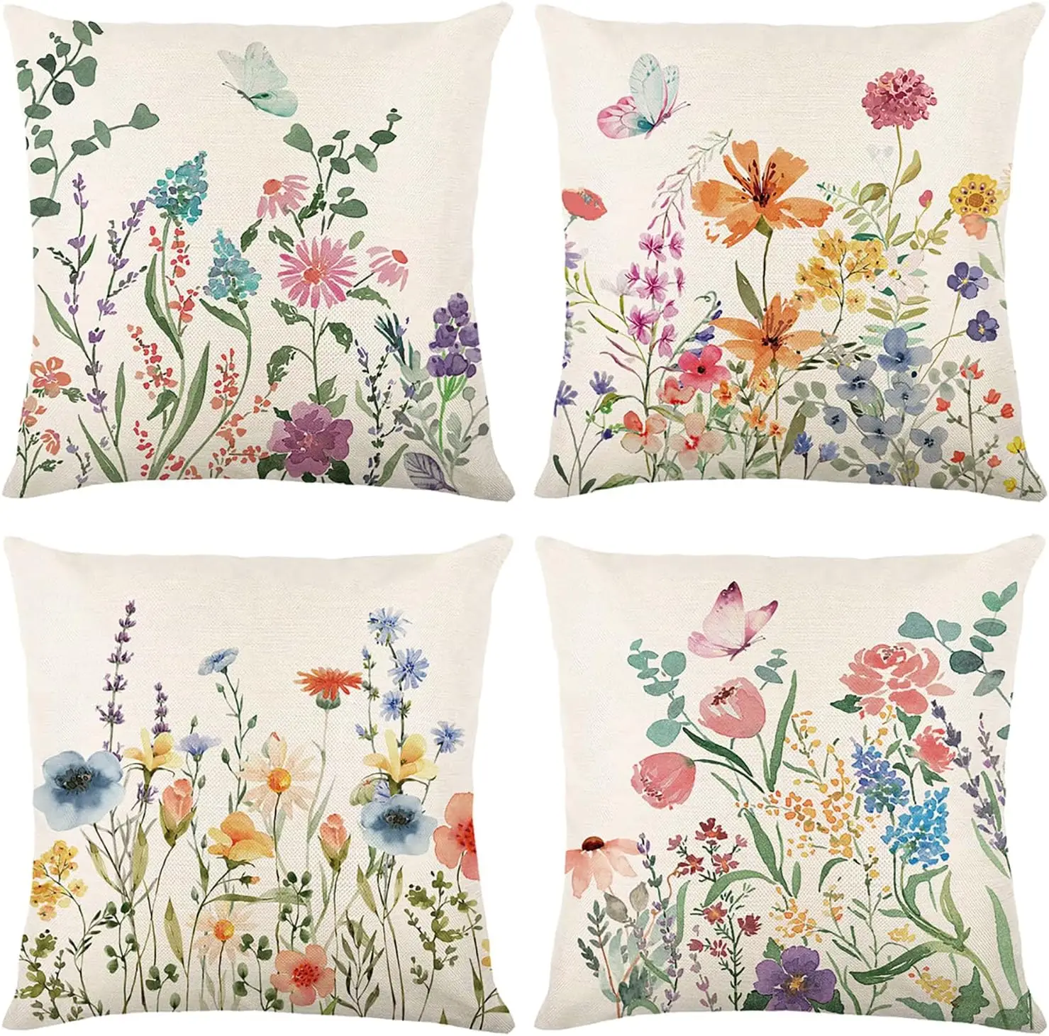 

Spring Decorations for Home - Spring Pillow Covers 18x18, Outdoor Pillow Covers Springtime Farmhouse Throw Pillow Cover Garden L