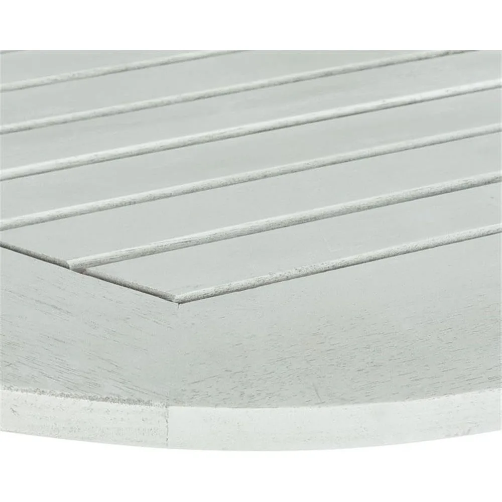 نصف طاولة معلقة في الهواء الطلق من خشب الساج الطبيعي، أثاث موفر للمساحة للفناء الصغير #6