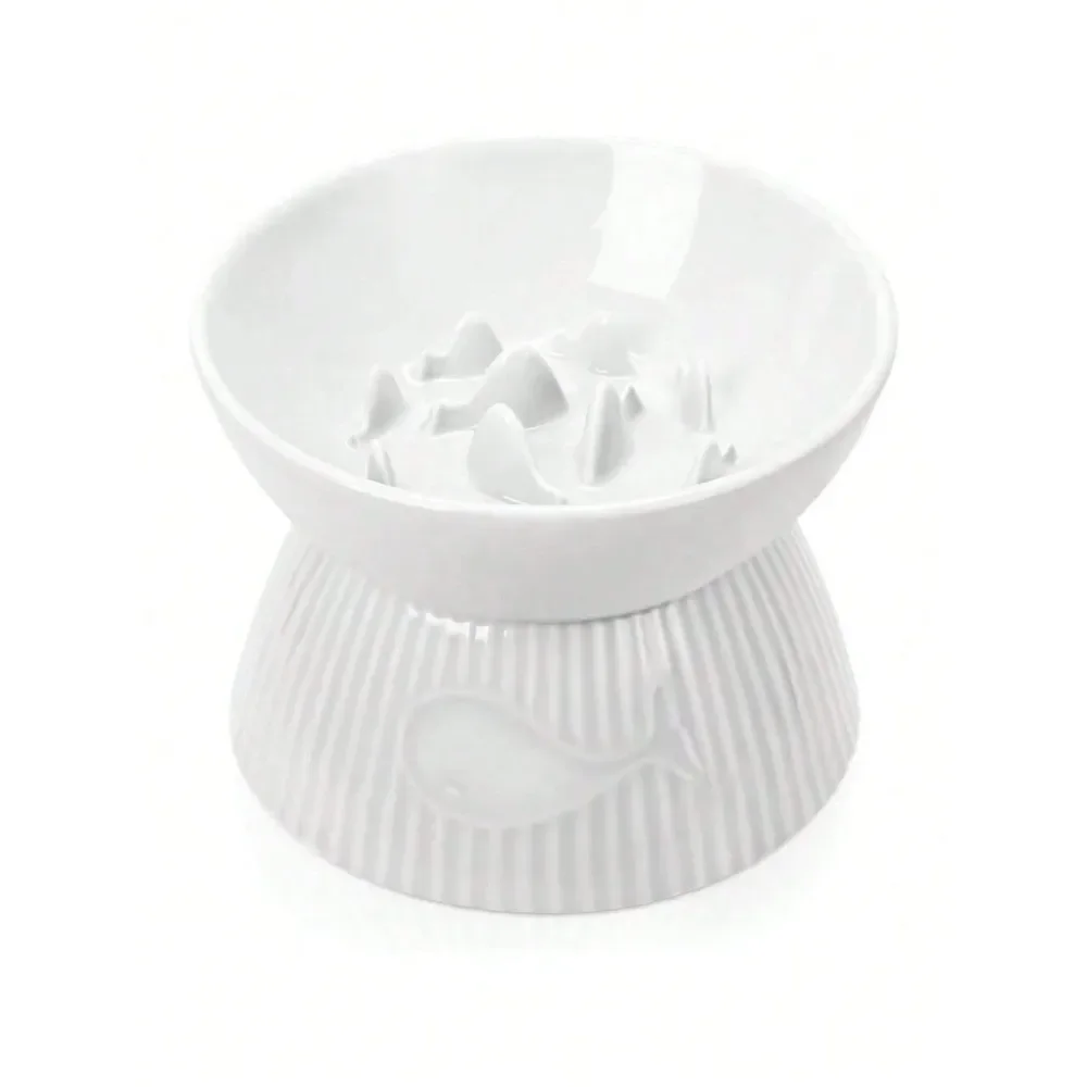 

Dog Bowl Dog SuppliesCat Slow Feeder, Ceramic Slow Feeder Cat Bowl, Graded Ridges To Prevent Vomiting And Indigestion, No Spill