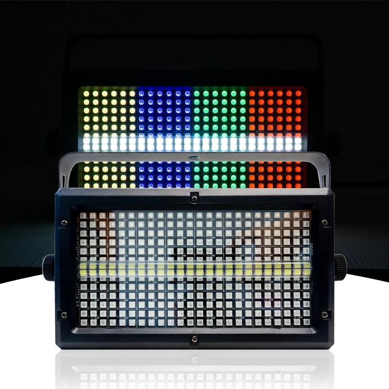 Dmx led strobe com controle remoto, 60w, 288 cores, 3in 1, super brilhante, dmx, efeitos de iluminação de palco, dmx