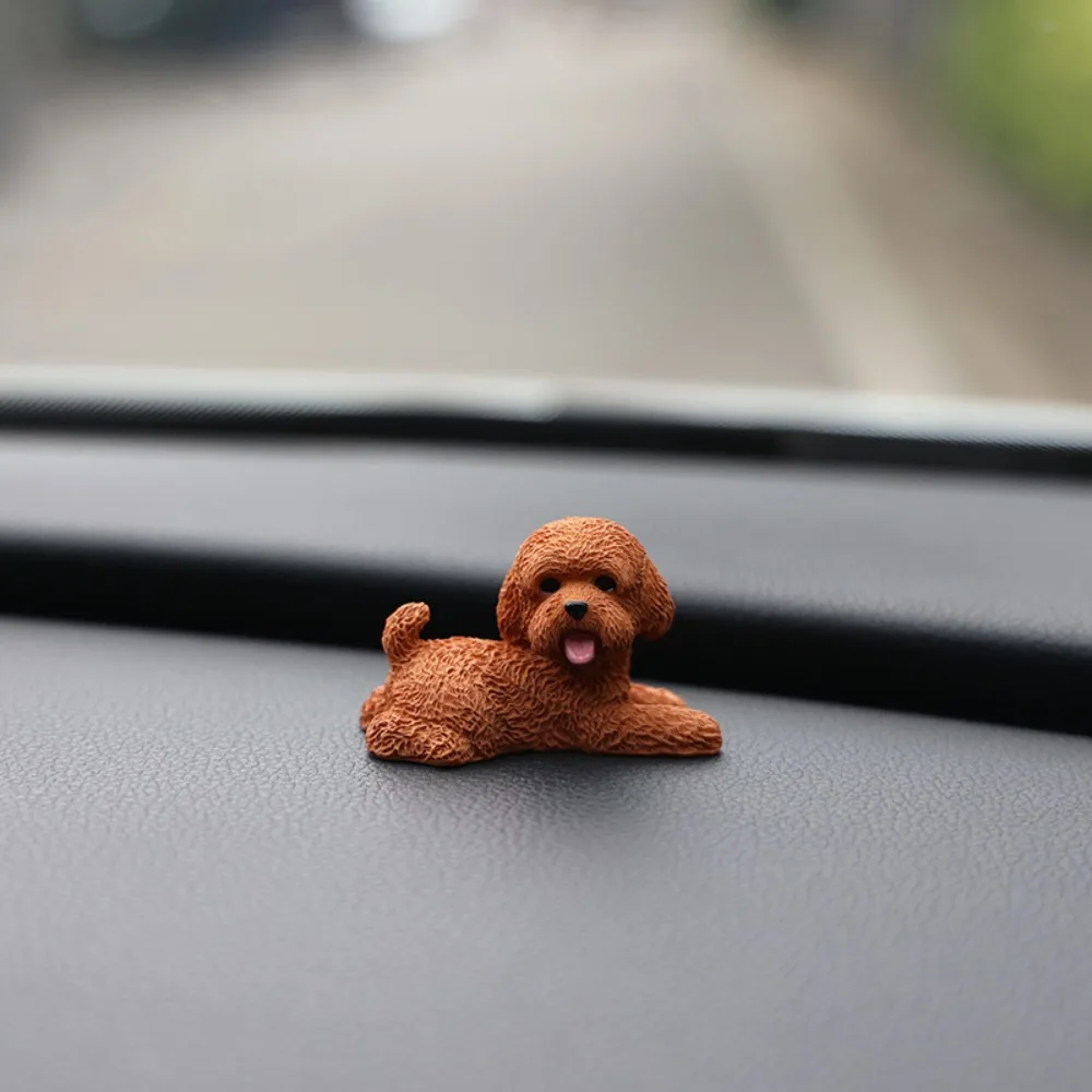 

Simulation Poodle Dog Figures Resin Crafts Puppy Model Mini Animal Ornament Desktop Decoration Kawaii Dog Action Figures