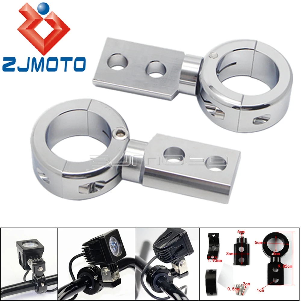 Motorcycles Headlight Adapter Clamp Holder Adjustable Fog Light Spotlight Mount Bracket Kit 1-1/4