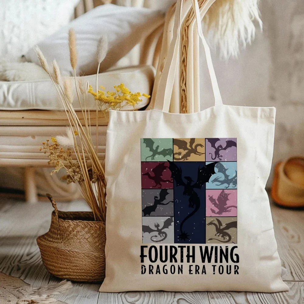 Fourth Wing Bookish Tote Bags Riders Quadrant Dragon Rider Basgiath War College Ladies Shopping HandBags My Fantasy Era Tote bag
