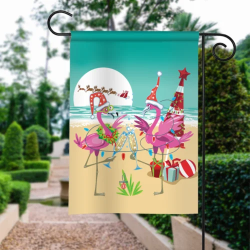 Flamingo Merry Christmas Flag, Flamingo Fa La La Mingo Flag, Flamingo Xmas Flag VVL YYX EEZ