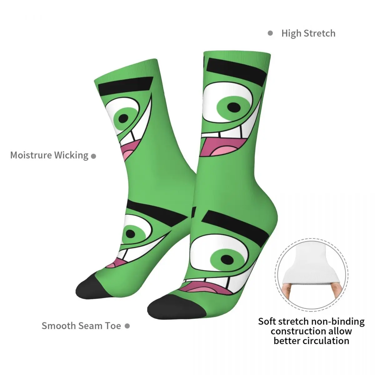 Fairly Oddparents - Cosmo Socks Harajuku Super Soft Stockings All Season Long Socks Accessories for Unisex Birthday Present