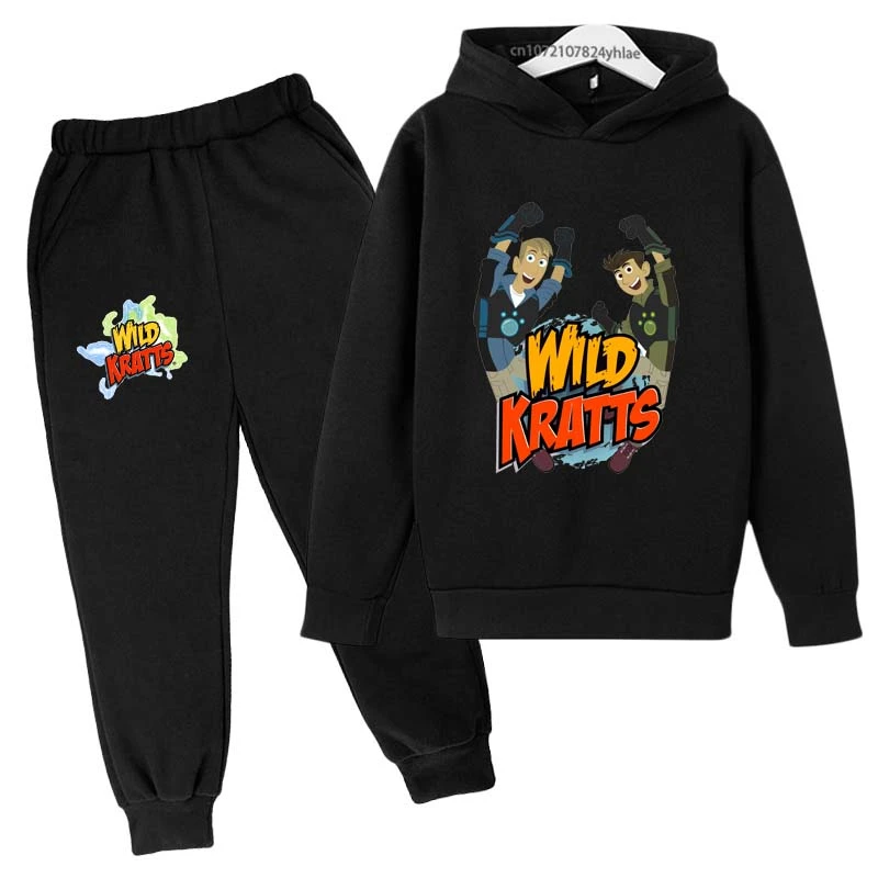 

Wild Kratts Kids Spring Autumn Cartoon Print 2pcs Hoodie+Pants Tracksuits 2-13 Years Boys Girls Casual Outfits Children Clothes