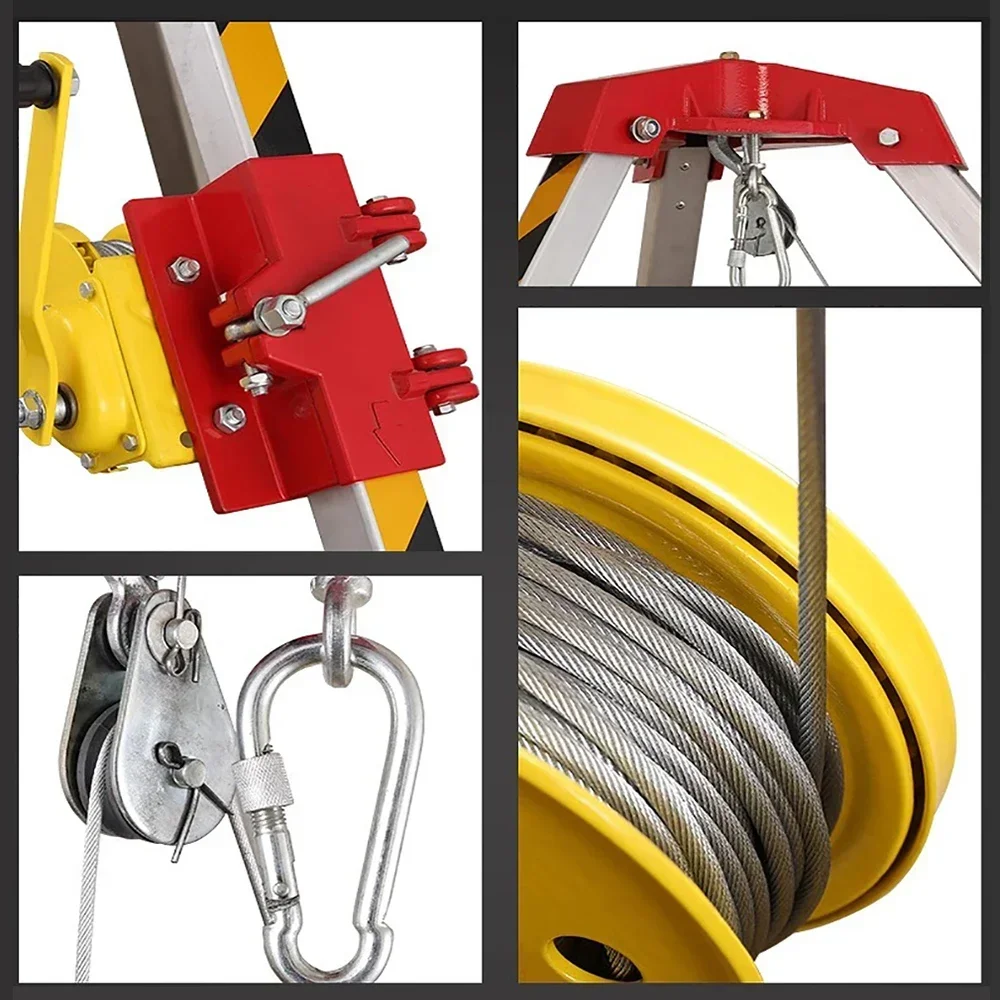 Espace confiné 2600lbs 20m trépied De sauvetage en aluminium De levage Trepied De sauvetage en aluminium avec parafoudre