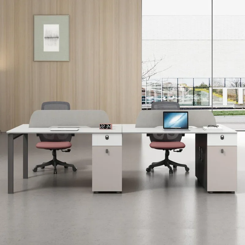 Staff office desk and chair combination four or six people simple office furniture computer desk screen staff card seat