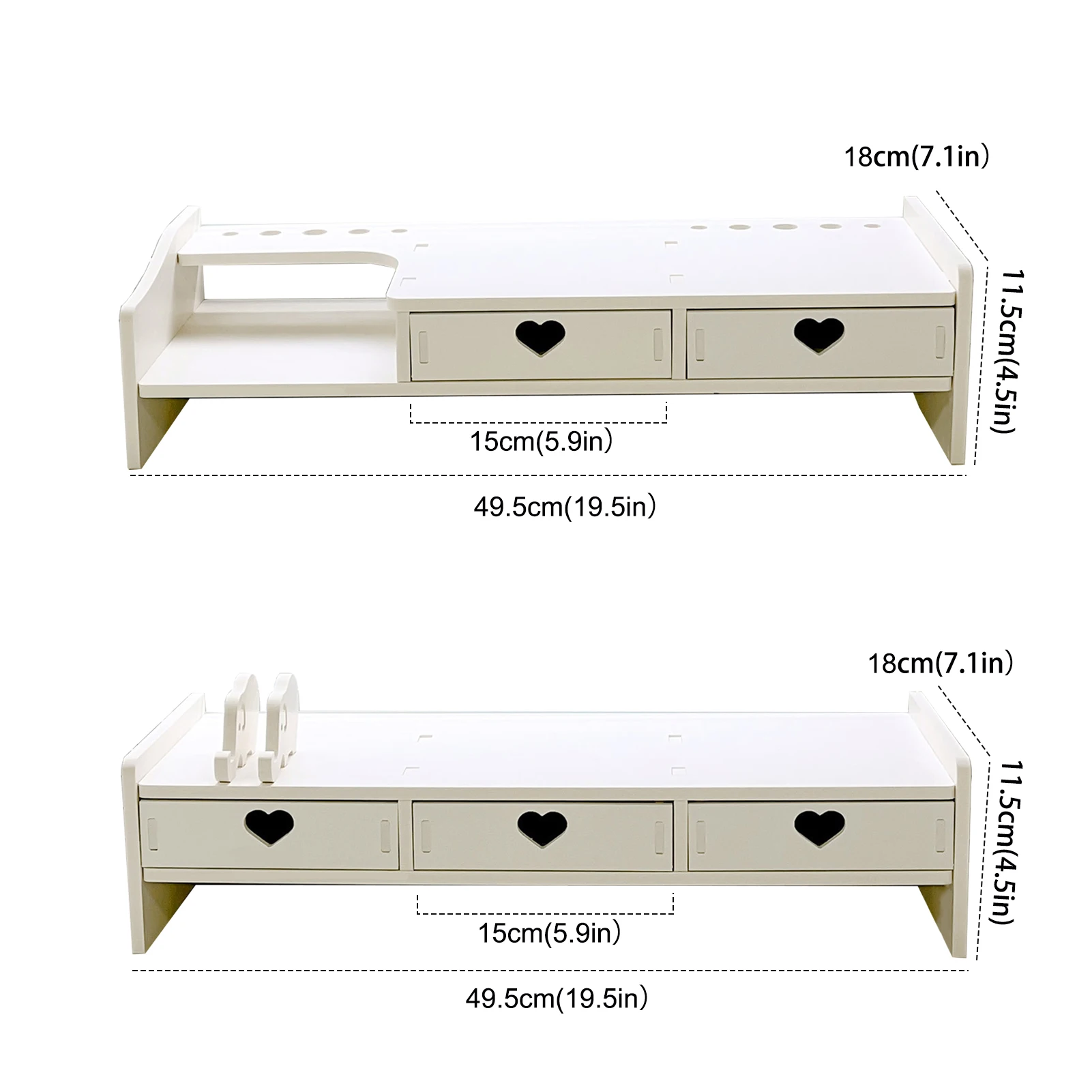 Desktop Added Shelf with Drawers Monitor Stand Office Student Desk Storage Rack Ins Dormitory Laptop Holder Stationery Organizer